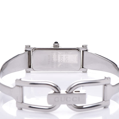 Gucci Stainless Steel Pink Mother of Pearl 12mm 1500L Horsebit Quartz Watch 5 of 6
