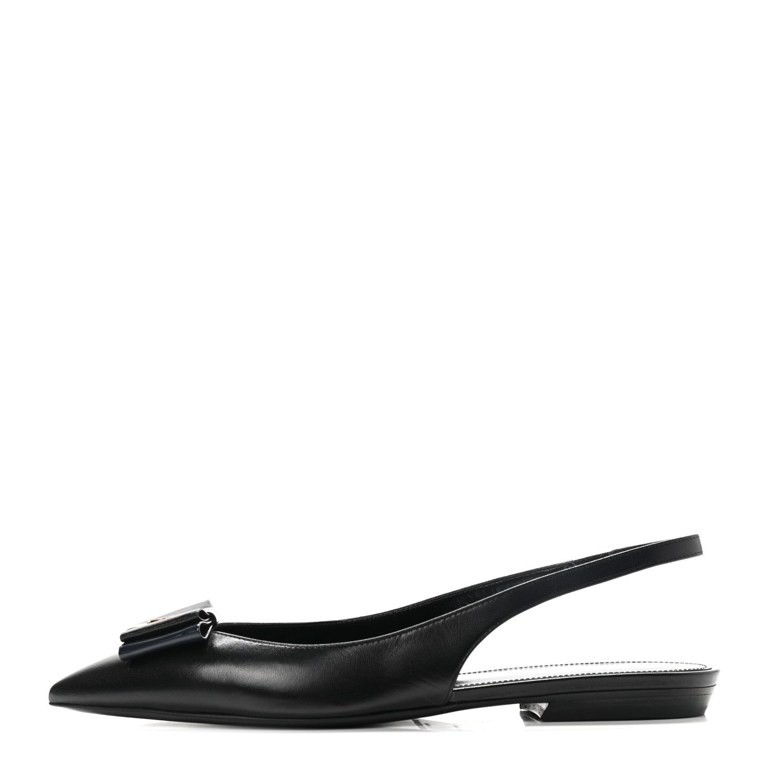 Saint Laurent Patent Smooth Lambskin Anais Slingback Flats 35.5 Black 1 of 8