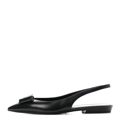 Saint Laurent Patent Smooth Lambskin Anais Slingback Flats 35.5 Black 1 of 8