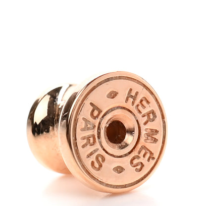 Hermes Rose Gold Lacquered Mini Pop H Earrings Marron Glace 4 of 4