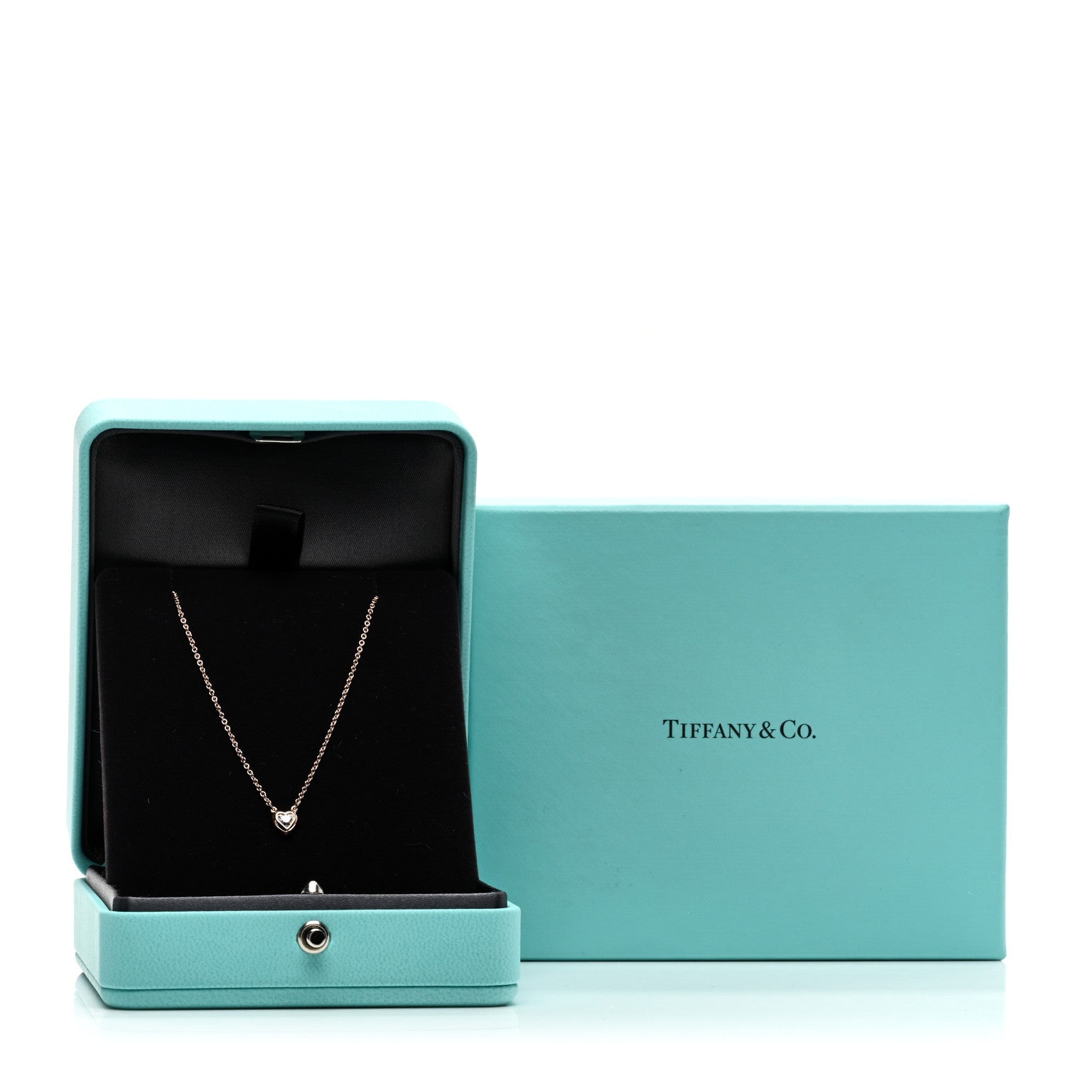 Tiffany 18K Rose Gold Diamond .17ct Elsa Peretti Diamonds by the Yard Heart Pendant Necklace 5 of 5