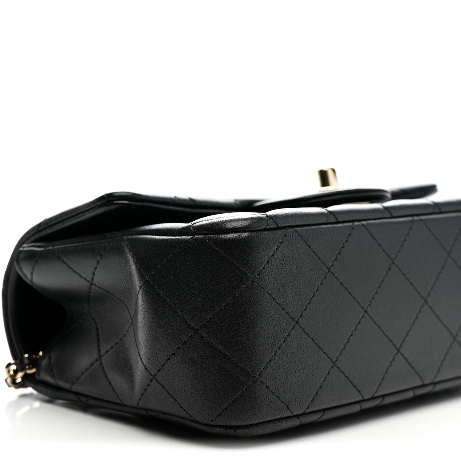 Chanel Lambskin Quilted Mini Top Handle Rectangular Flap Black 9 of 11