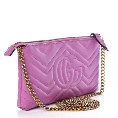 Gucci Calfskin Matelasse Mini GG Marmont Chain Bag Candy Mousse 3 of 11