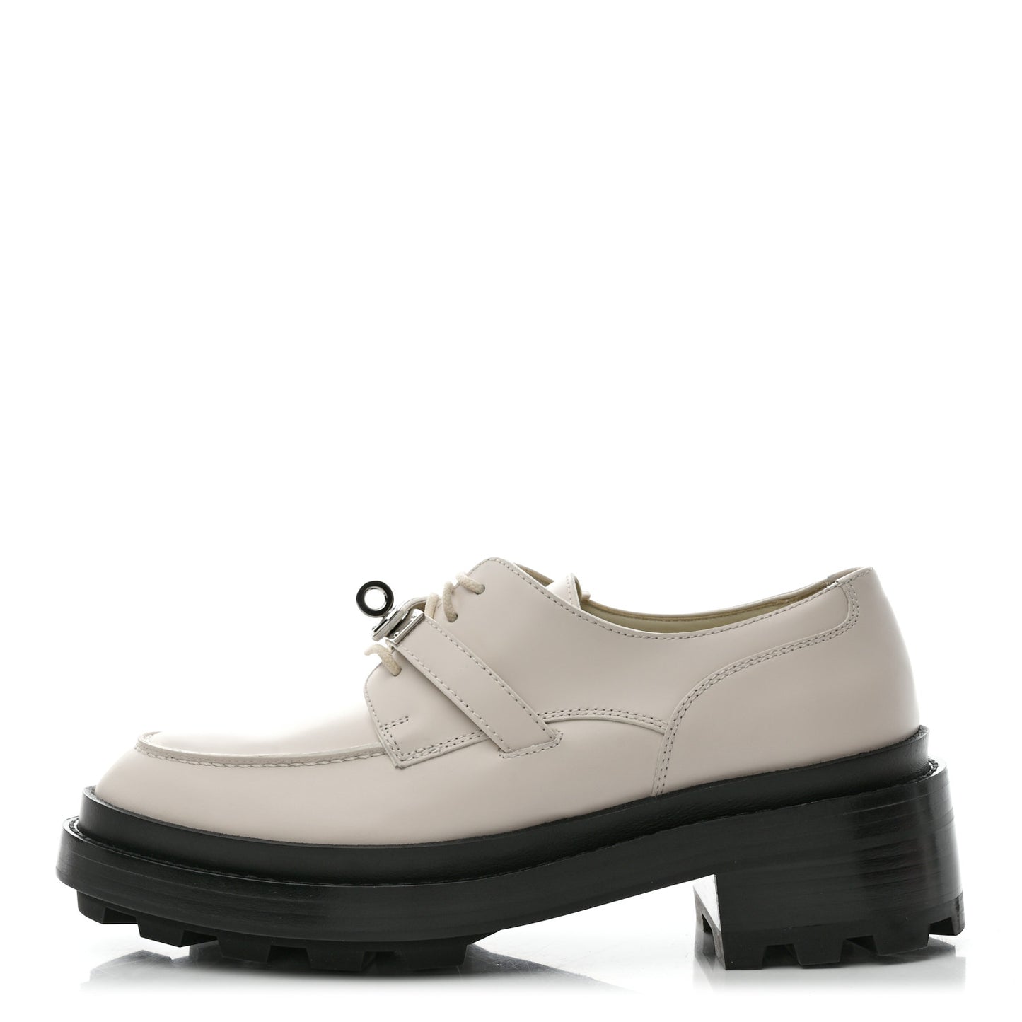 Glossed Calfskin First Derby 37 Beige Glaise