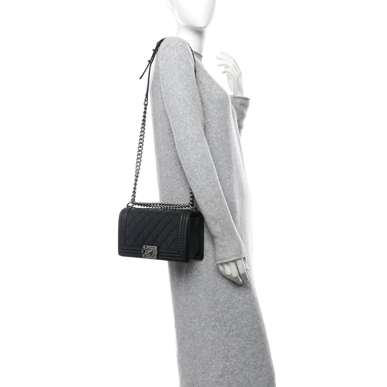 Chanel Calfskin Stitched Medium Boy Flap Black 2 of 11