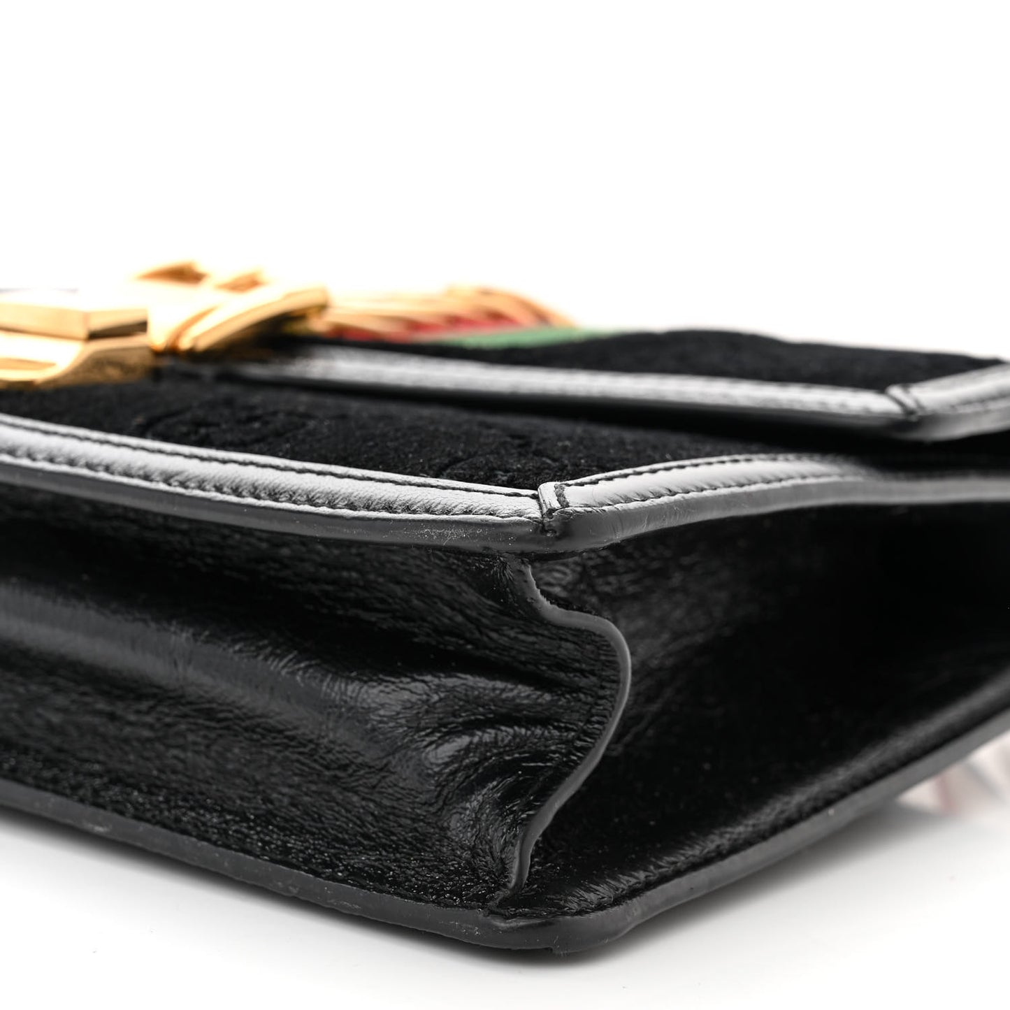 Velvet GG Monogram Small Sylvie Shoulder Bag Black