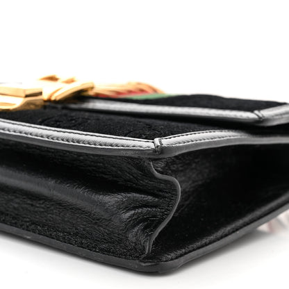 Gucci Velvet GG Monogram Small Sylvie Shoulder Bag Black 10 of 11