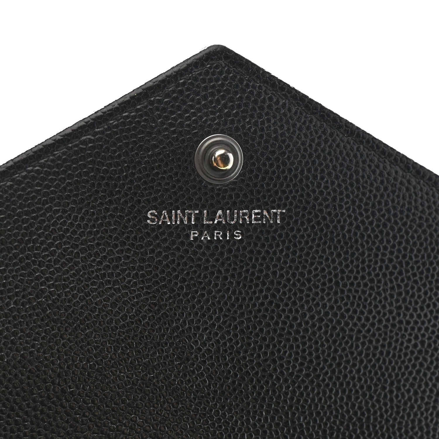 Saint Laurent Grain De Poudre Matelasse Chevron Monogram Monochrome Chain Wallet Black 7 of 13