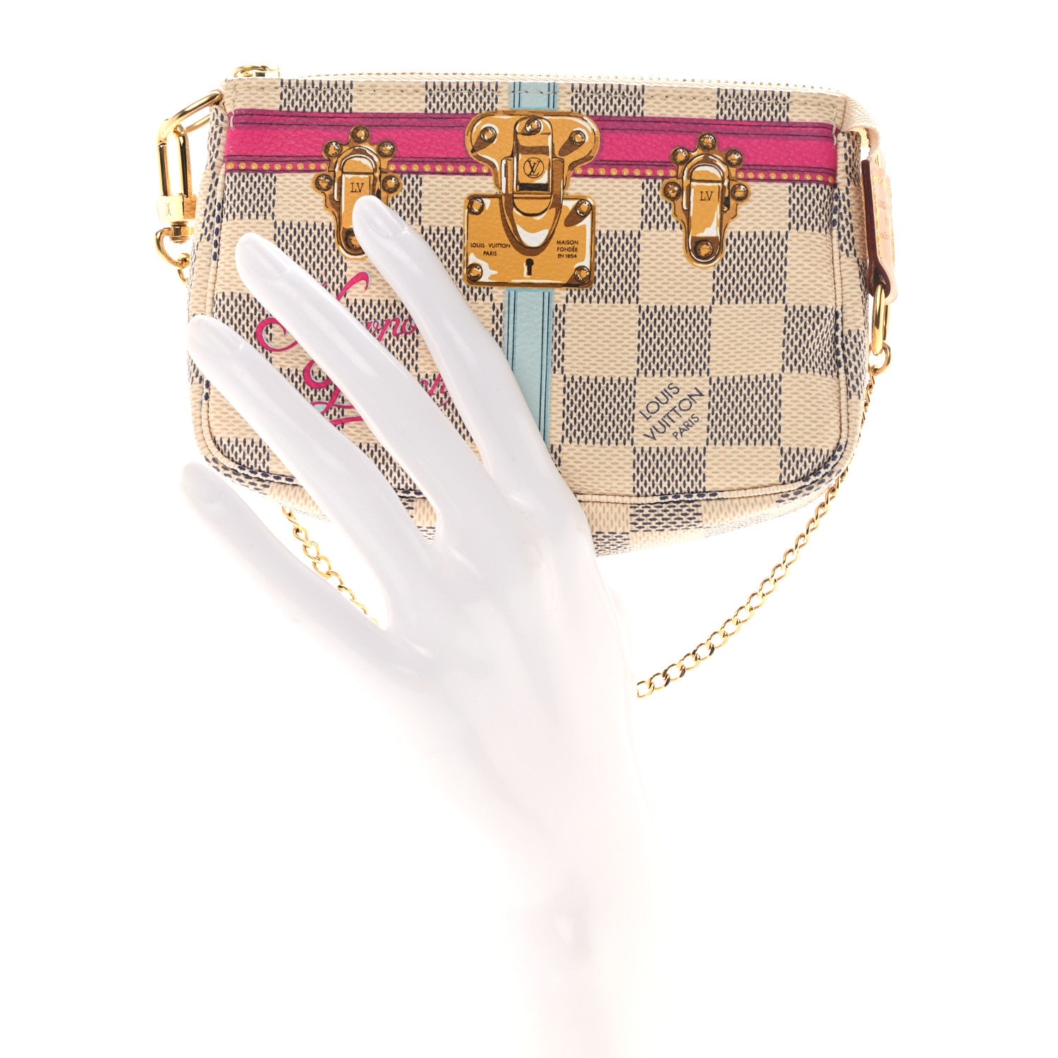Louis Vuitton Damier Azur Summer Trunks Newport Beach Mini Pochette Accessories 2 of 11