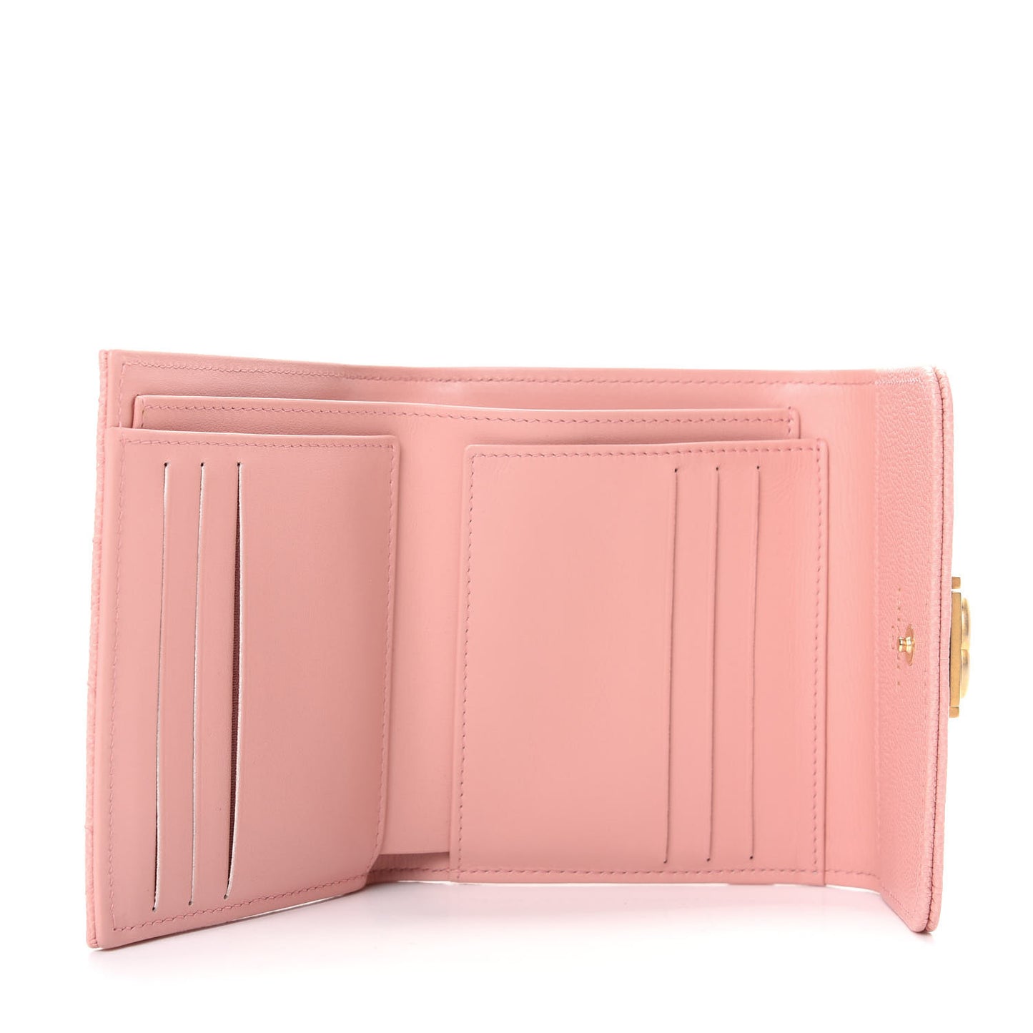 Caviar Quilted Boy Compact Wallet Pink
