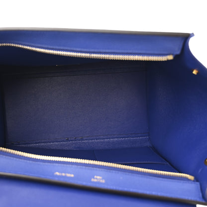 Celine Drummed Calfskin Suede Small Trapeze Indigo 5 of 9