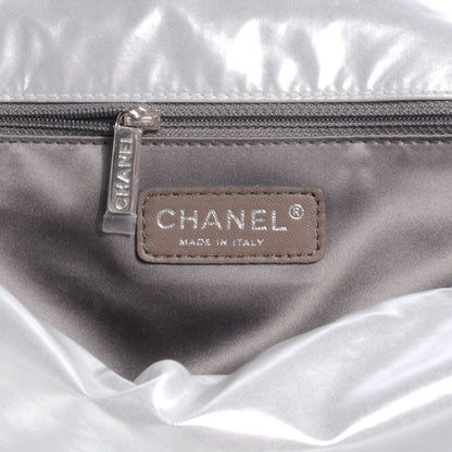 Chanel Vinyl Mohair Trimmed Accordion Arctic Polar Ice Flap Silver 6 of 7