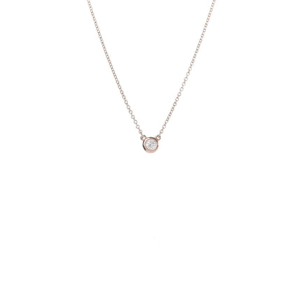 Tiffany 18K Rose Gold Diamond .11ct Elsa Peretti Diamonds by the Yard Pendant Necklace 4 of 6