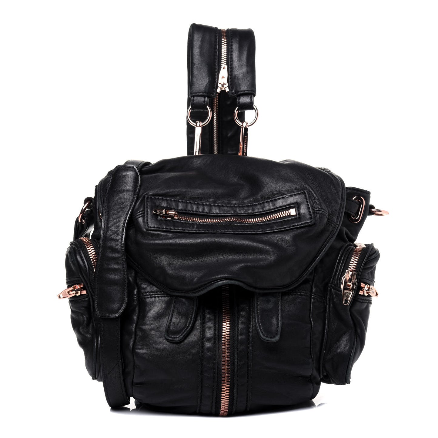 Lambskin Mini Marti Backpack Washed Black Rose Gold Hardware