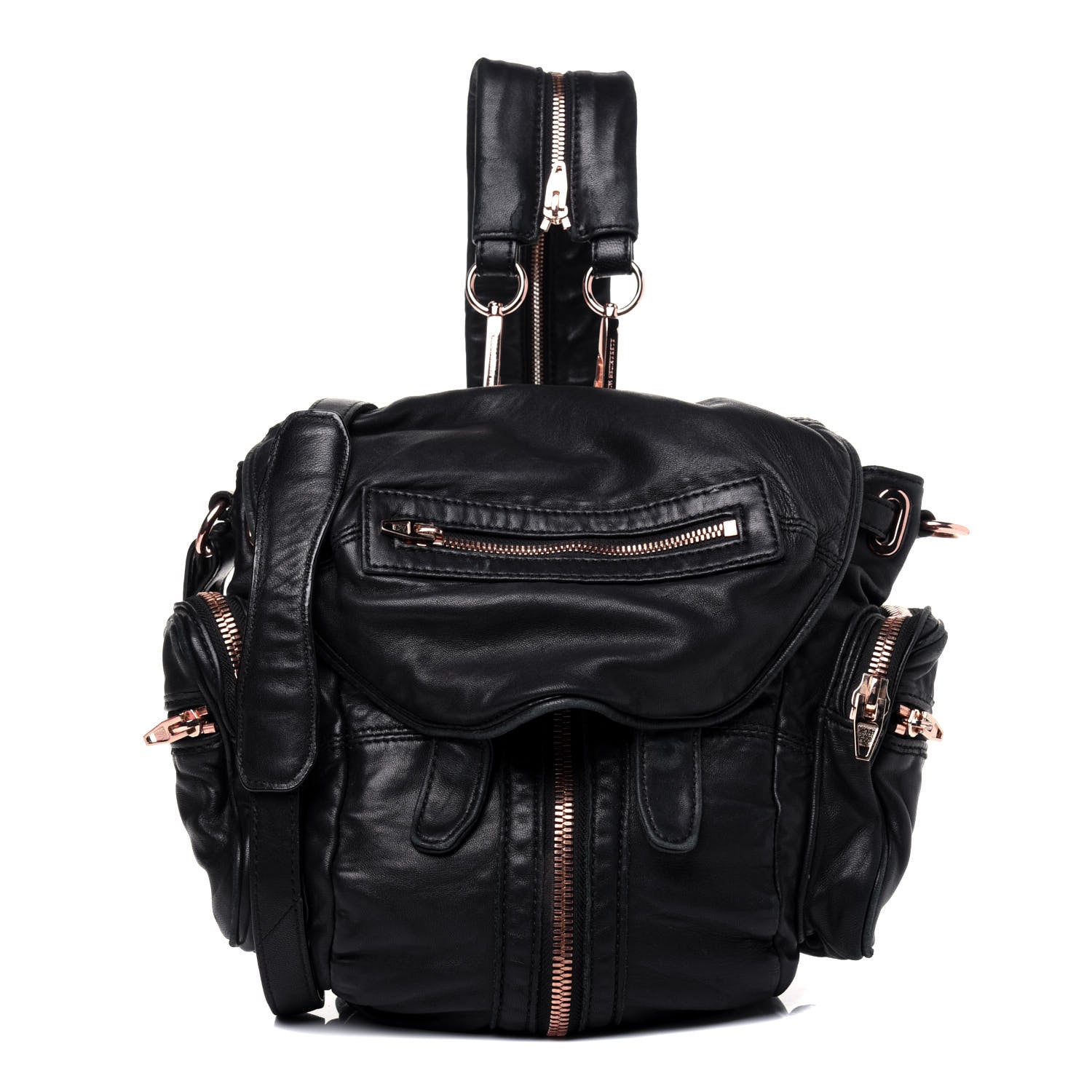 Alexander Wang Lambskin Mini Marti Backpack Washed Black Rose Gold Hardware 1 of 25