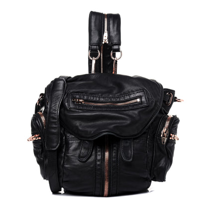 Alexander Wang Lambskin Mini Marti Backpack Washed Black Rose Gold Hardware 1 of 25