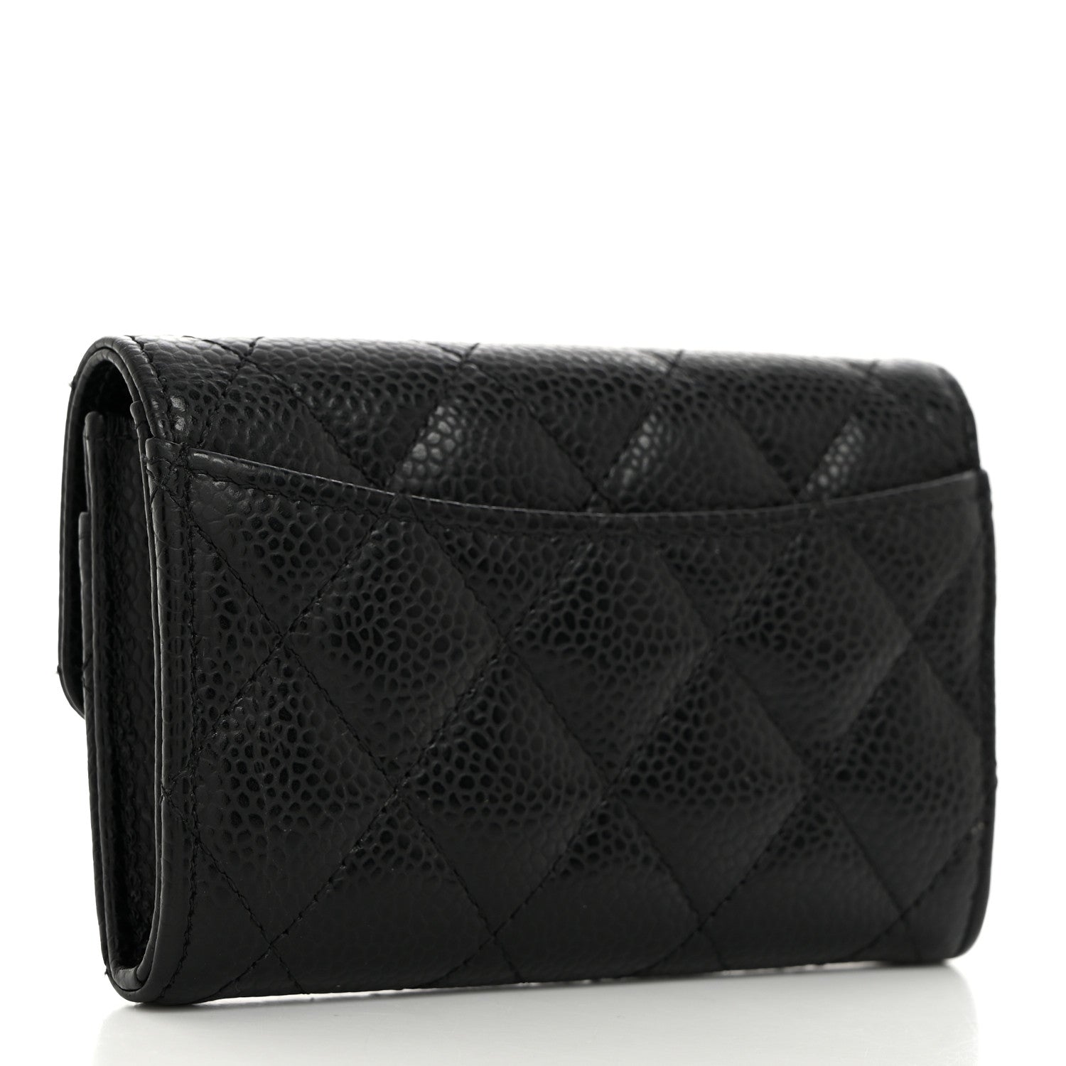 Chanel Caviar Quilted Flap Card Holder Wallet Black 3 of 9