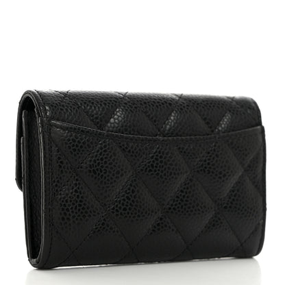 Chanel Caviar Quilted Flap Card Holder Wallet Black 3 of 9