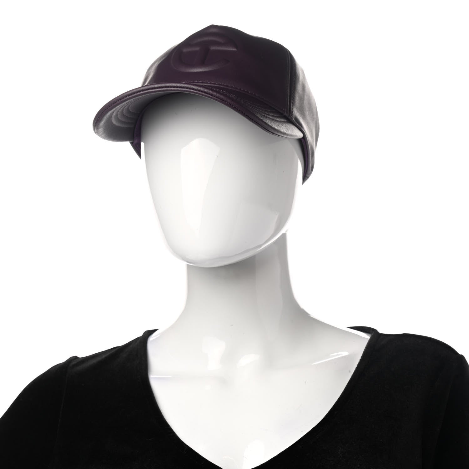 Telfar Vegan Leather Logo Embossed Hat Eggplant 2 of 8
