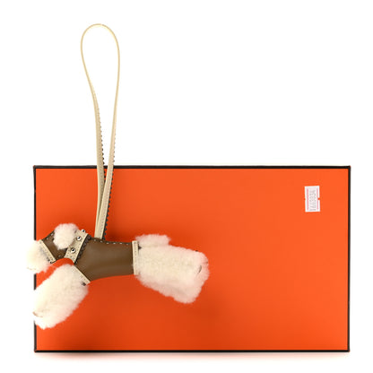 Hermes Milo Lambskin Epsom Shearling Budy Apic Charm Ecru Etoupe Craie 5 of 5