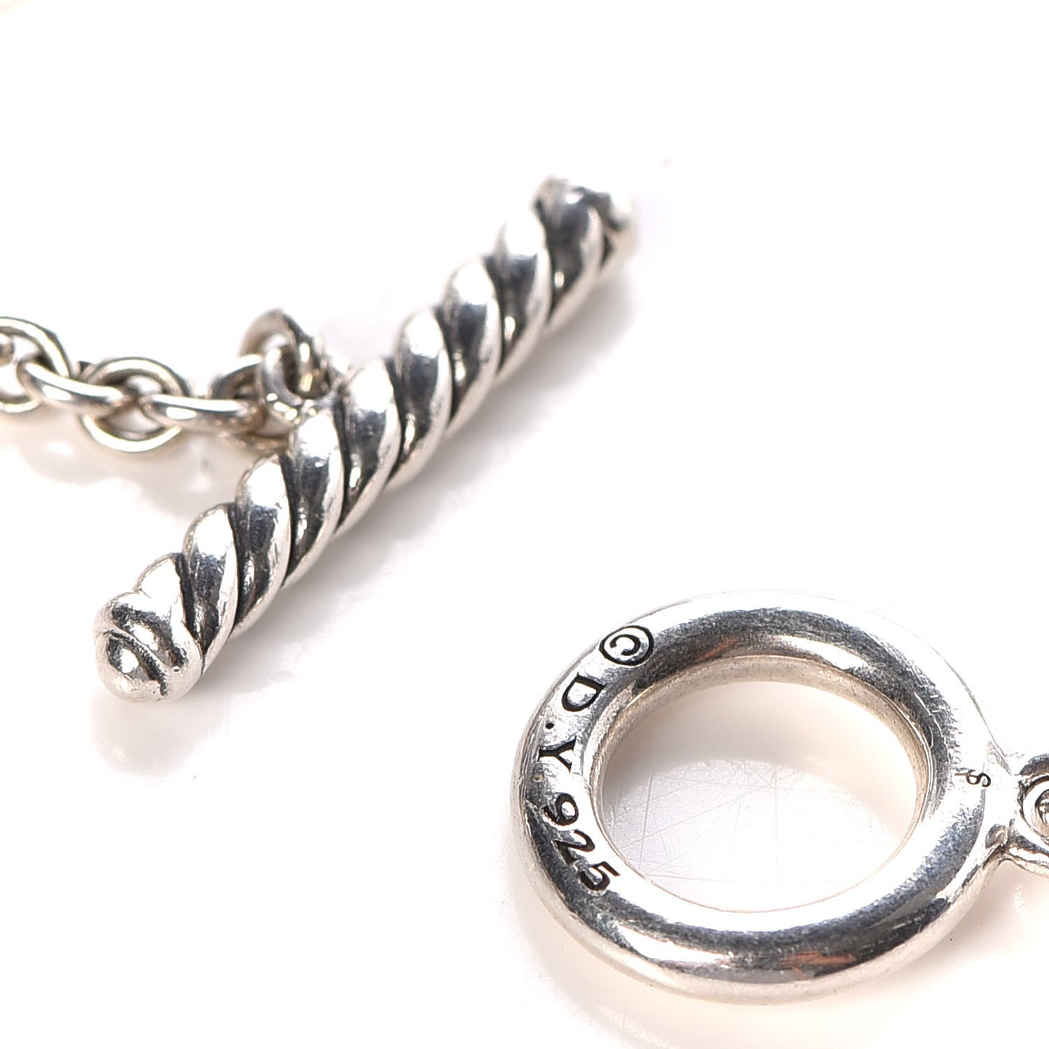 David Yurman Sterling Silver Diamond Wellesley Link Necklace 5 of 5