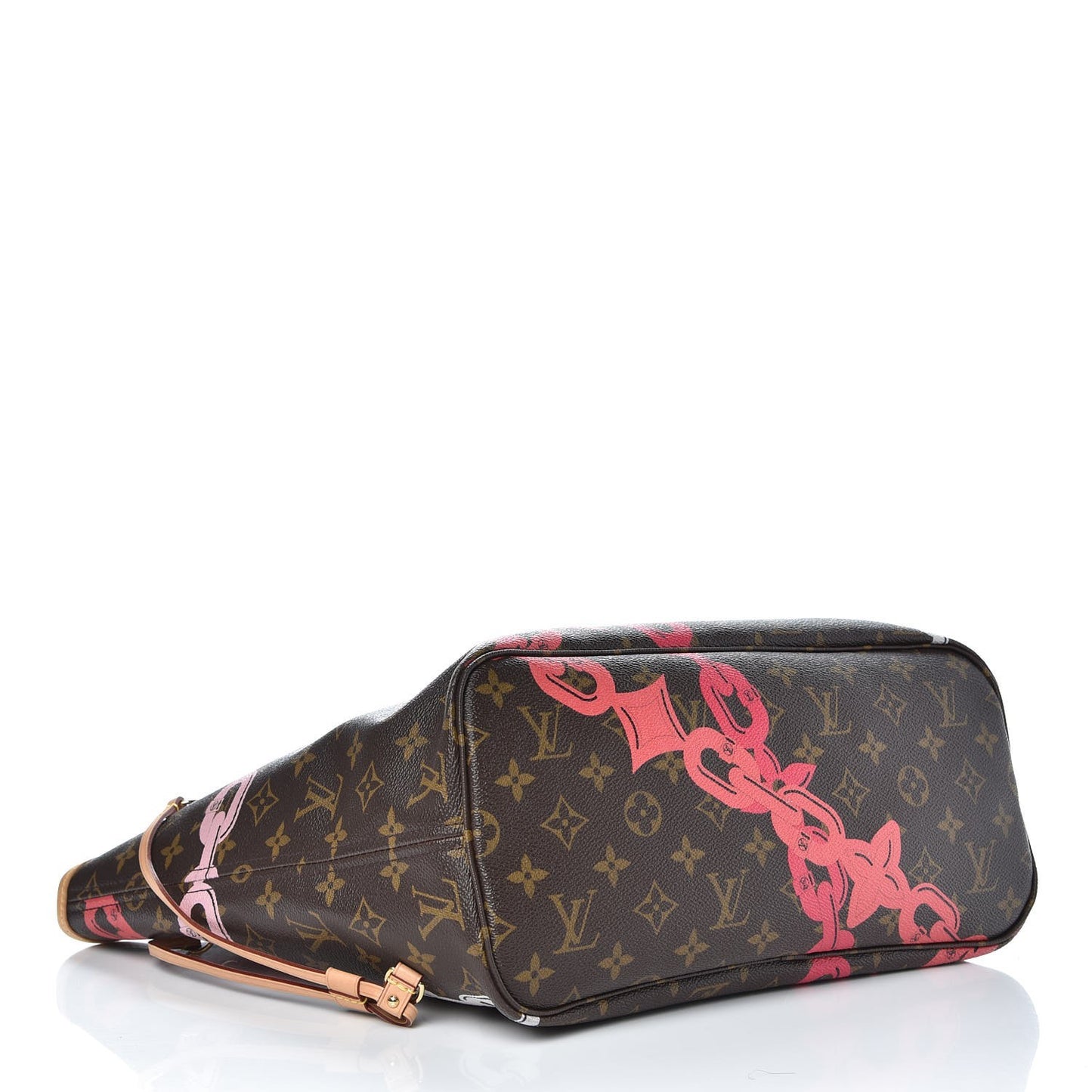 Monogram Bay Neverfull MM Rose Ballerine Poppy