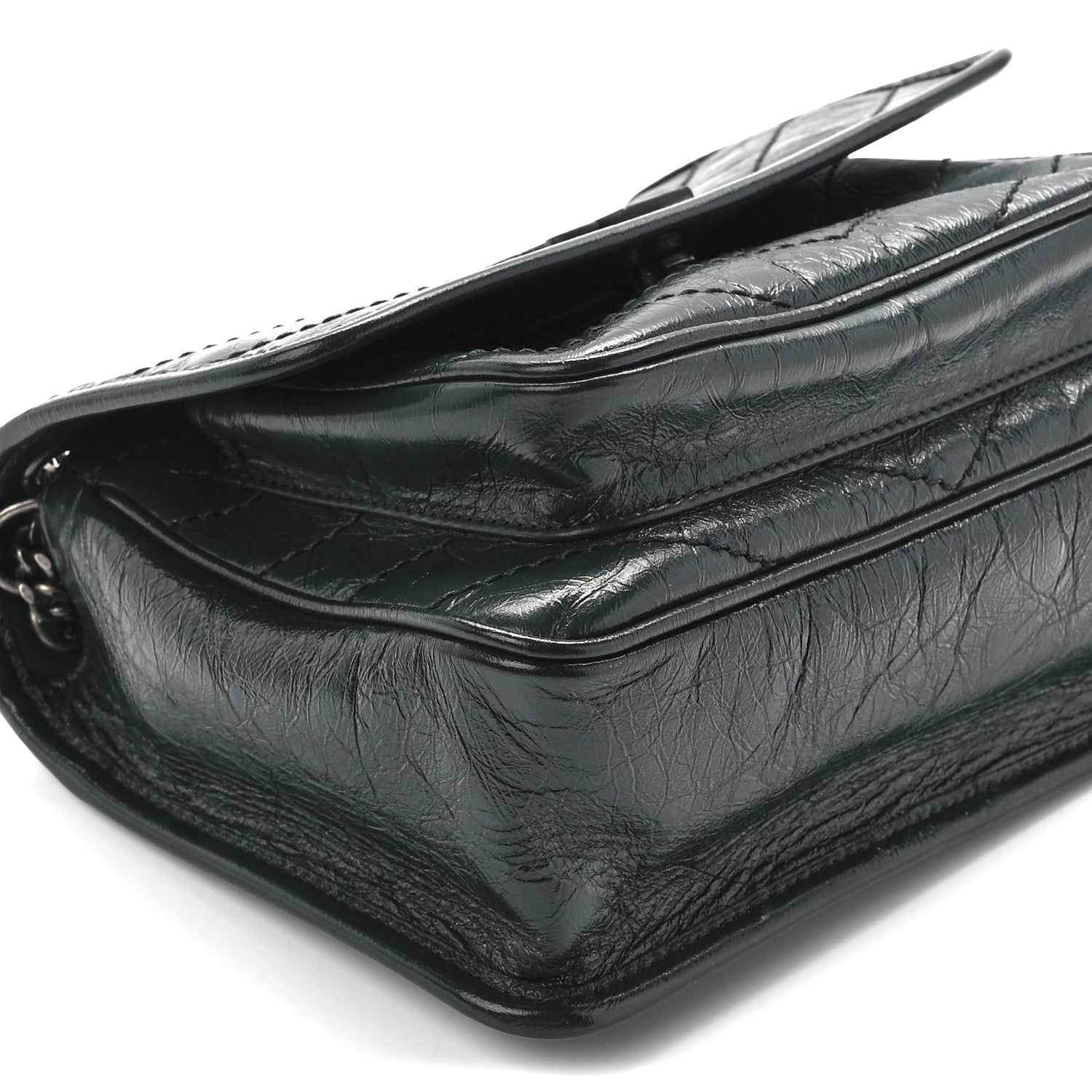 Saint Laurent Crinkled Calfskin Matelasse Monogram Baby Niki Chain Satchel 11 of 12
