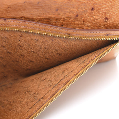 Hermes Ostrich Bearn Wallet Gold 14 of 15