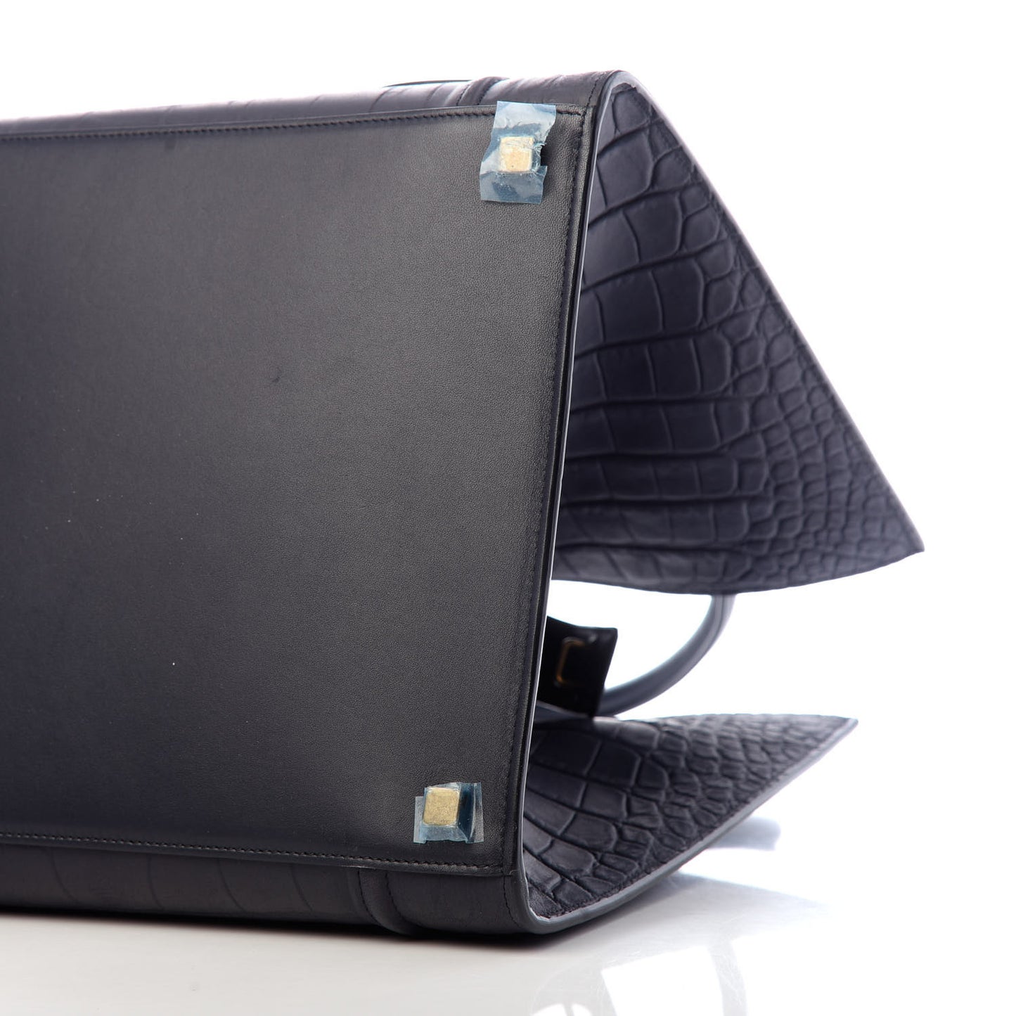 Crocodile Embossed Nubuck Medium Phantom Luggage Navy Blue