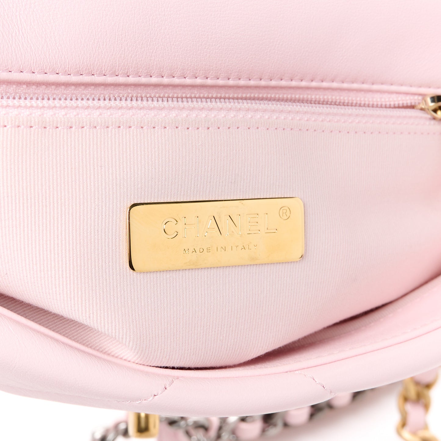 Lambskin Quilted Medium Chanel 19 Flap Light Pink