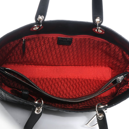 Christian Dior Lambskin Cannage Large Lady Dior Shopper Tote Black 5 of 8