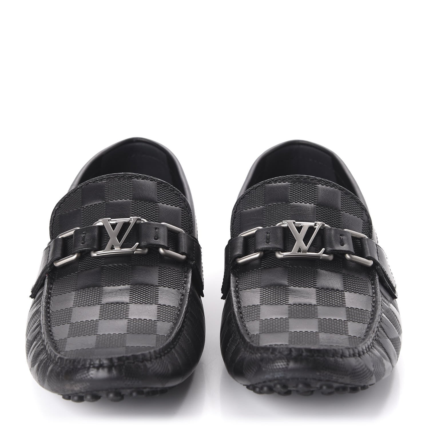 Louis Vuitton Damier Graphite Mens Hockenheim Moccasin Loafers 6 Onyx 2 of 9