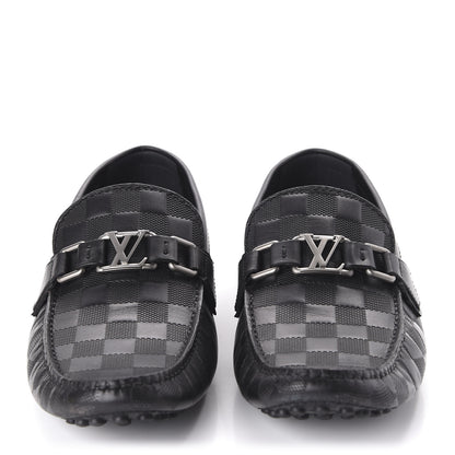 Louis Vuitton Damier Graphite Mens Hockenheim Moccasin Loafers 6 Onyx 2 of 9