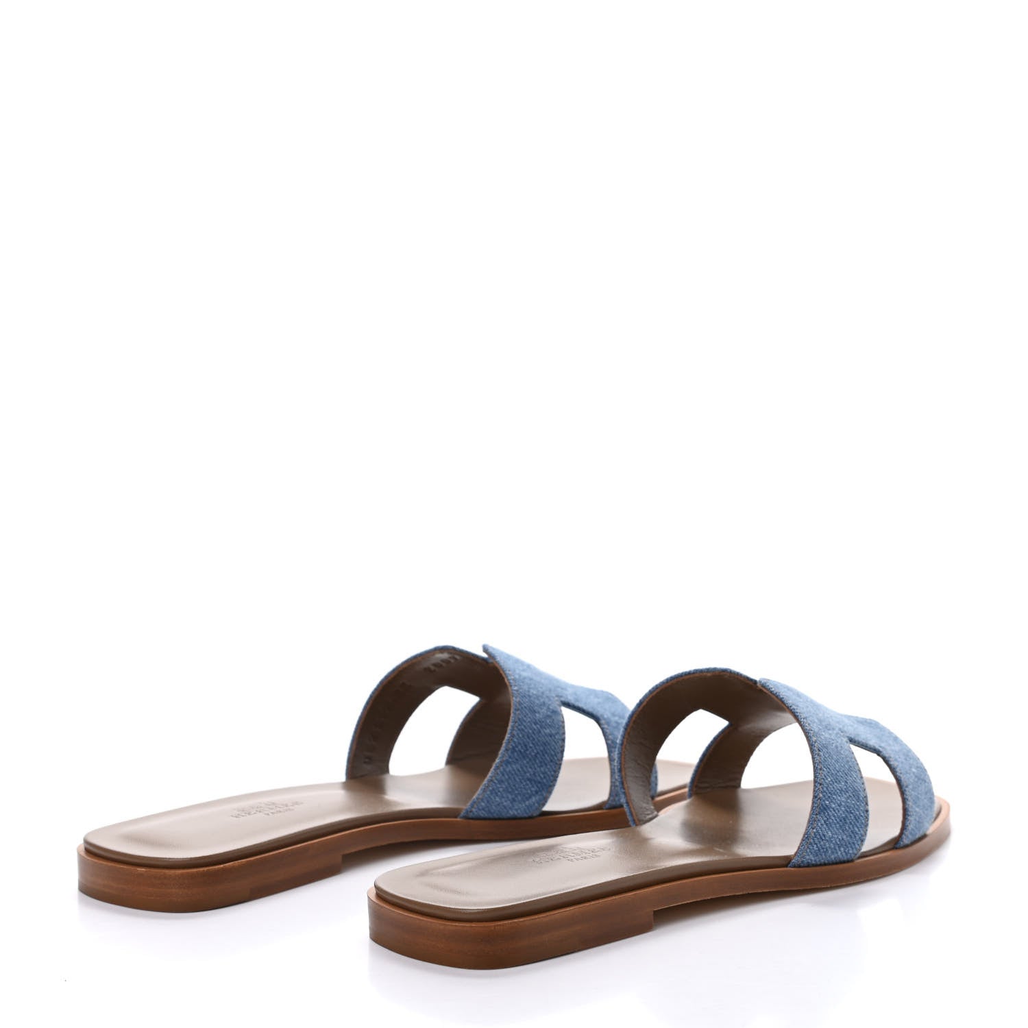 Hermes Denim Canvas Oran Sandals 37.5 Bleu Clair 4 of 8