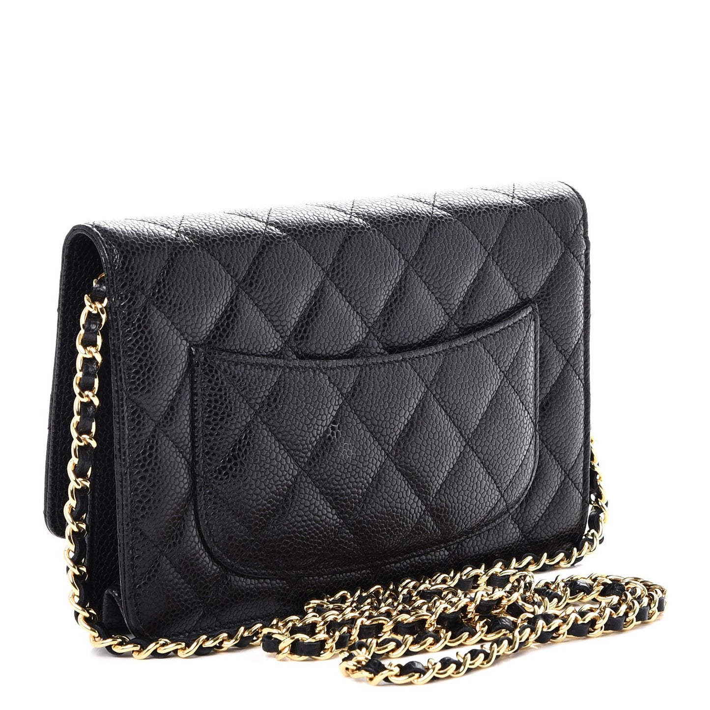 Caviar Quilted Wallet On Chain WOC Black