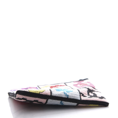 Chanel Needlepoint Precious Symbols Clutch Shoulder Bag Black 3 of 9