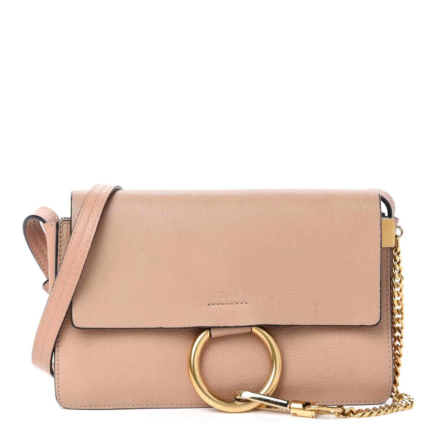 Goatskin Small Faye Shoulder Bag Biscotti Beige