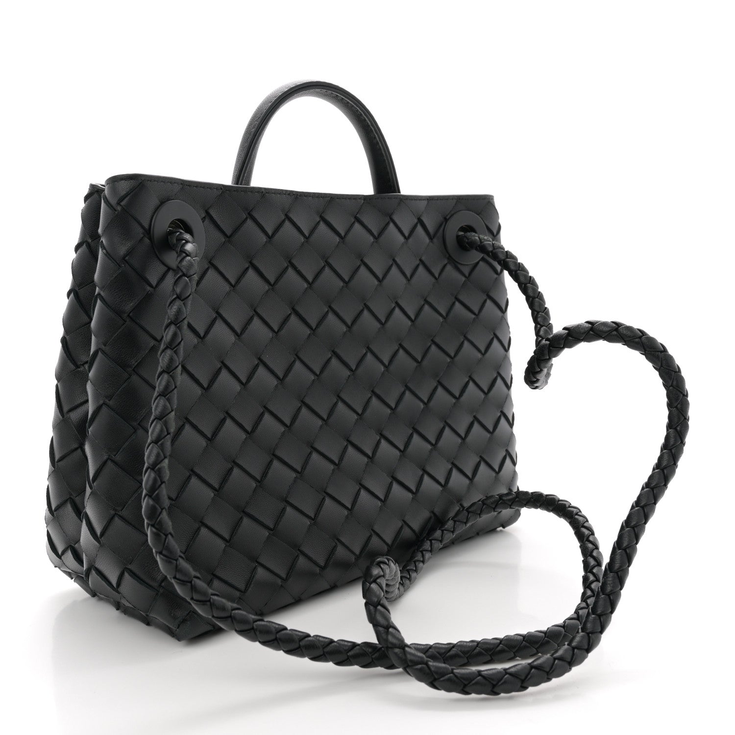 Bottega Veneta Nappa Intrecciato Small Andiamo Shoulder Bag Black 3 of 10