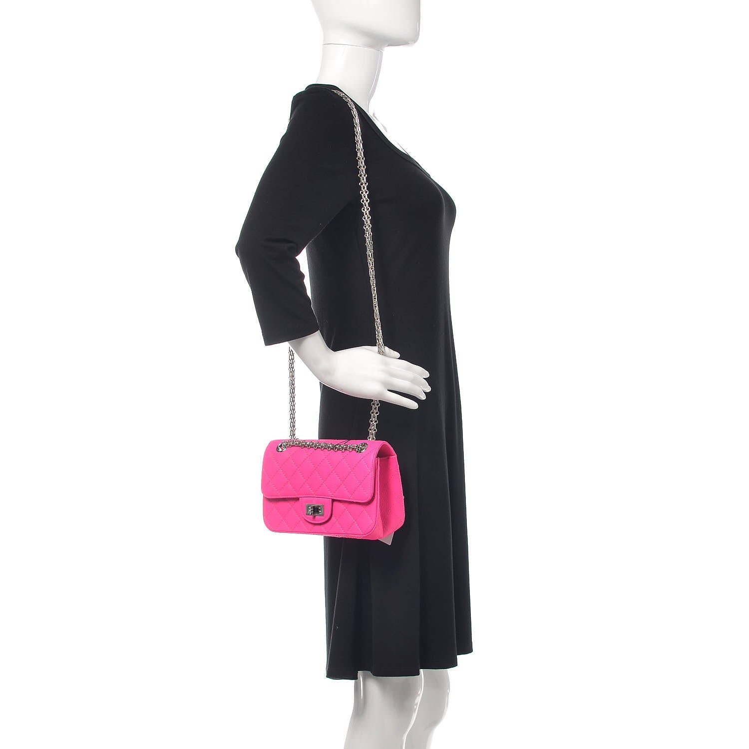 Chanel Goatskin Quilted 2.55 Reissue Mini Flap Fluorescent Pink 2 of 10