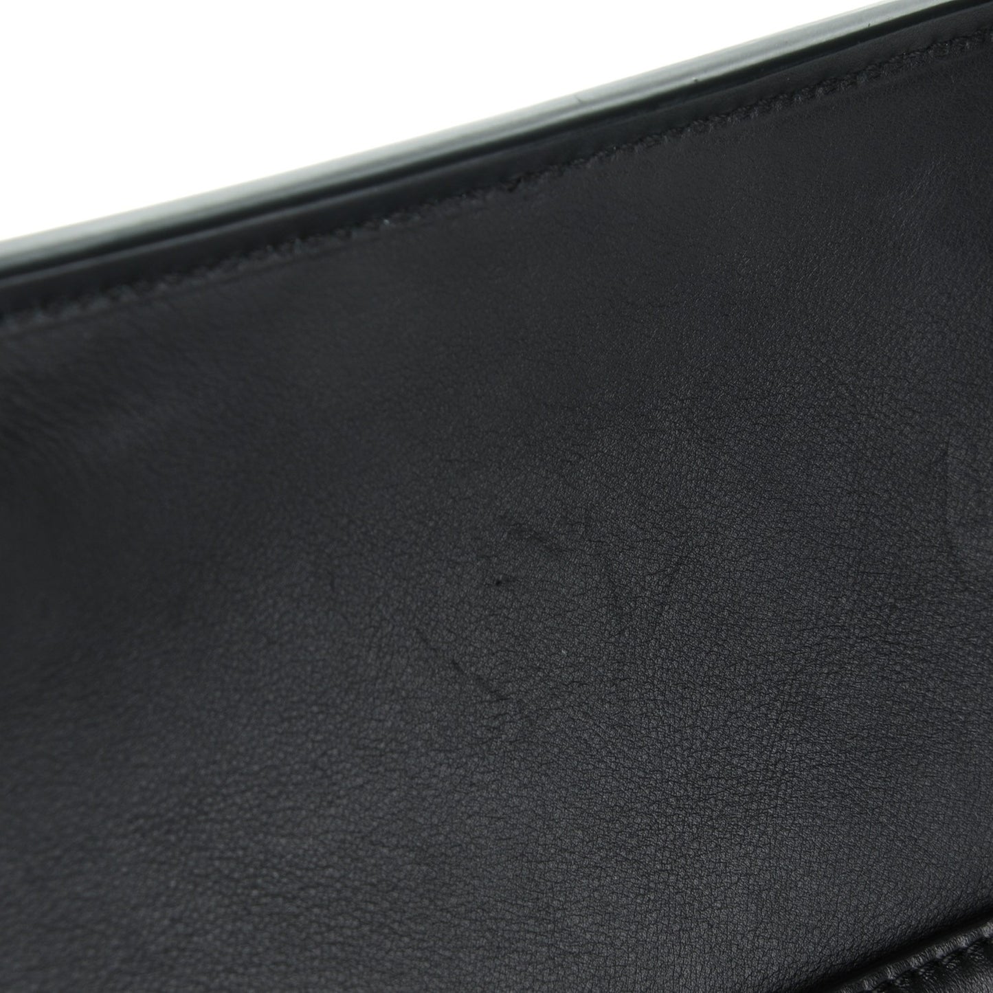 Supple Calfskin Medium Bi-Color Edge Shoulder Bag Cream