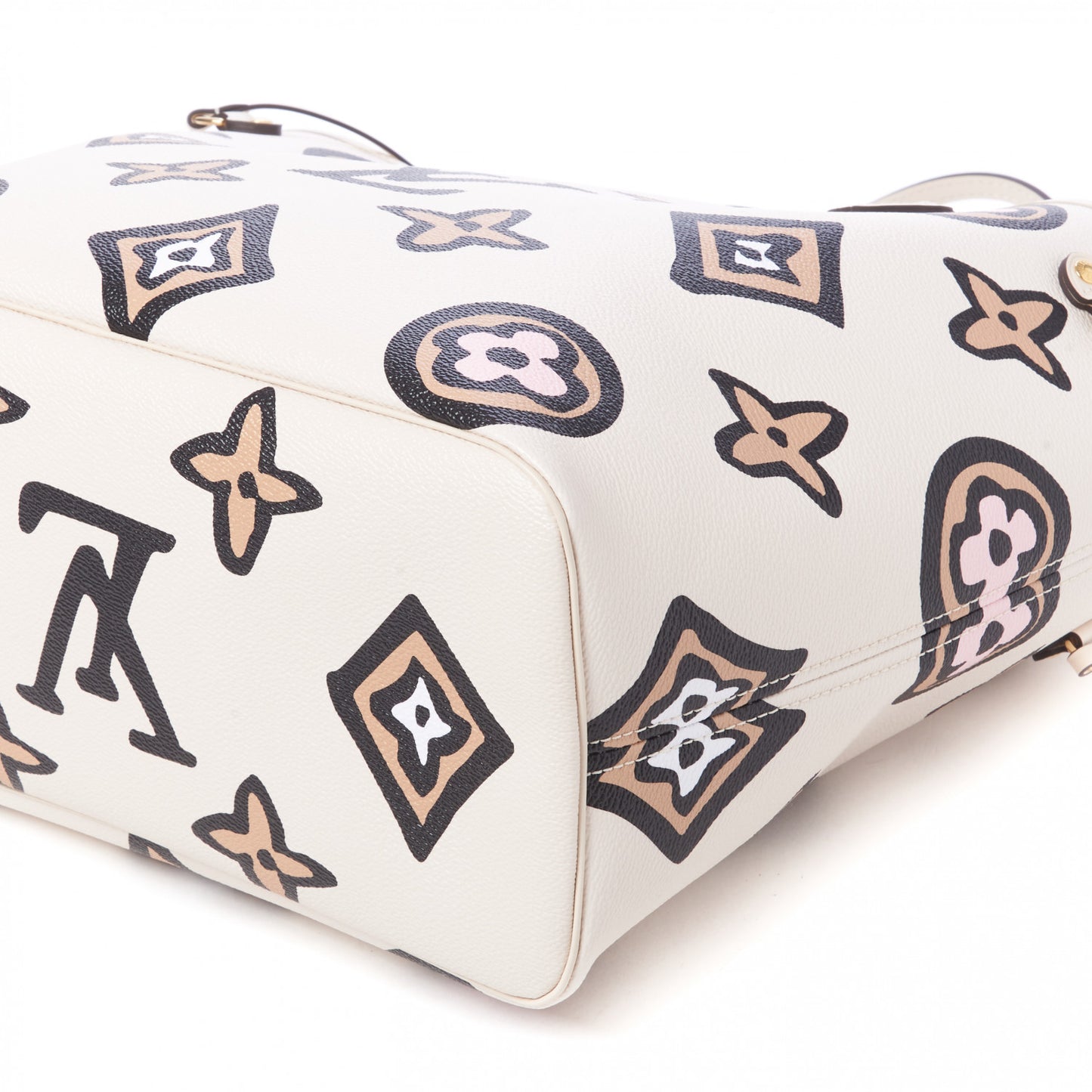 Monogram Giant Wild At Heart Neverfull MM Creme