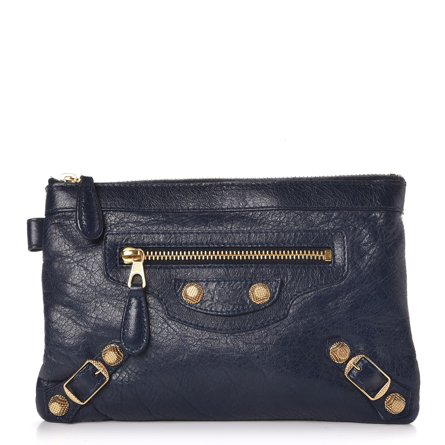 Balenciaga Agneau Giant 12 Gold Hardware Pouch Bleu Obscur 1 of 7