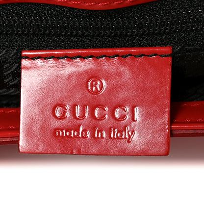 Gucci Calfskin Metal Bar Handbag Red 6 of 10