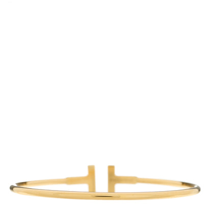 Tiffany 18K Yellow Gold Diamond T Wire Bracelet 2 of 4