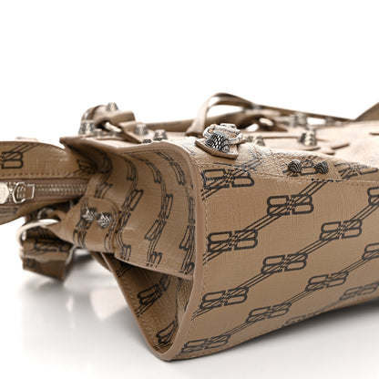 Balenciaga Coated Canvas BB Monogram Neo Cagole Handbag XS Beige Brown 10 of 11