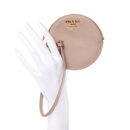 Prada Saffiano Round Coin Purse Cammeo 2 of 8