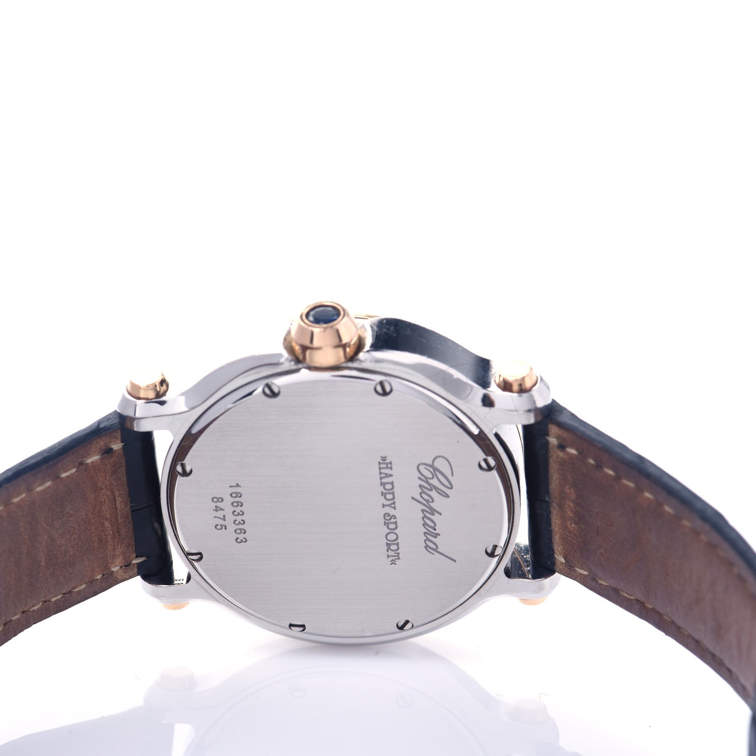 Chopard Stainless Steel 18K Rose Gold Alligator 7 Diamond 36mm Happy Sport Quartz Watch 4 of 7
