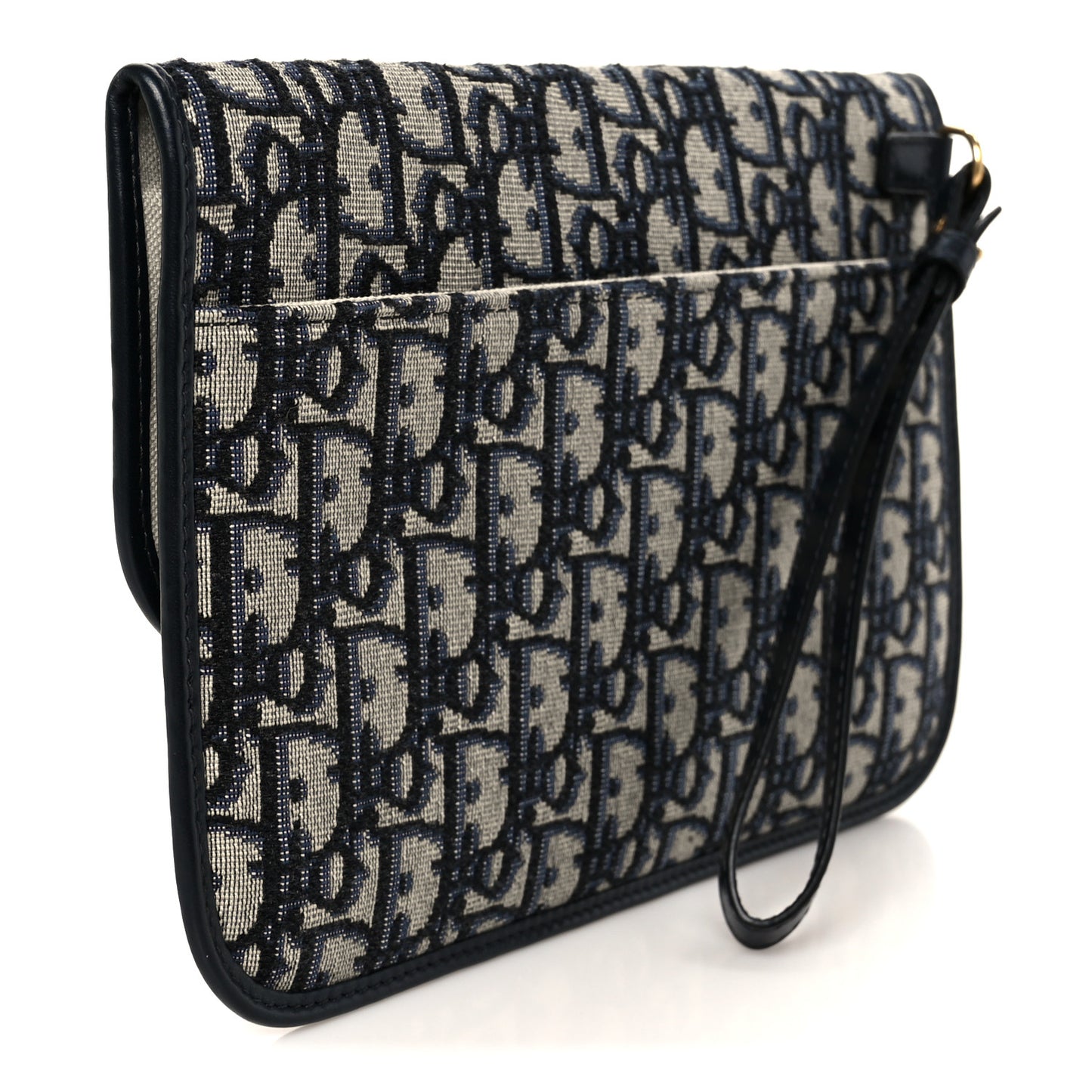 Oblique Flap Pouch Clutch Blue