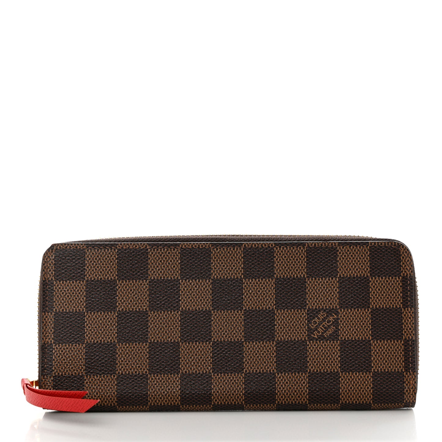 Damier Ebene Clemence Wallet Cherry
