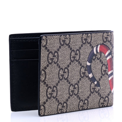Gucci GG Supreme Monogram Kingsnake Bi-Fold Wallet Beige 2 of 5